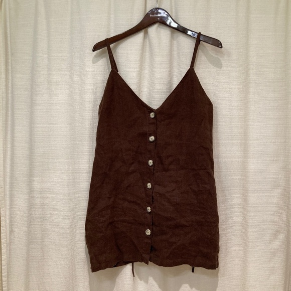 Reformation Brown Linen Mini Dress - Picture 1 of 8